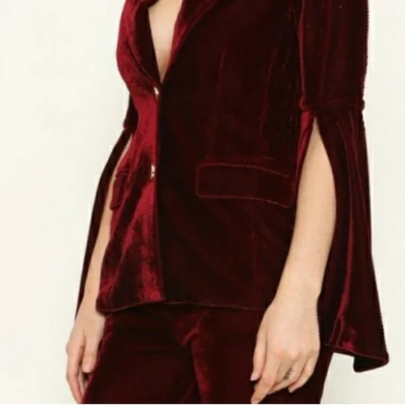 Sassy Burgundy Velvet Set - Picture 2 of 4